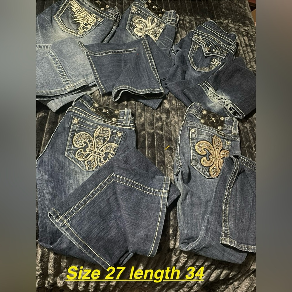 Size 27 & 34 inseam Missing studs on the back brand tag Firm $60 each